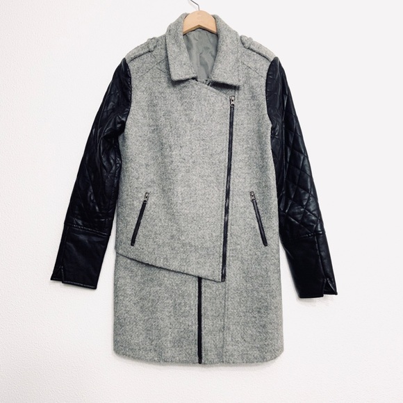 Truth and Pride Jackets & Blazers - {truth & pride} wool and faux leather trench coat